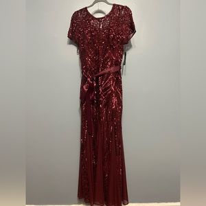 R & M Richards Name Brand Merlot Colored Evening Gown - size 10 - Merlot/Red